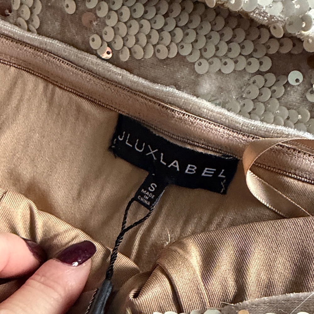 NWT JLUXLABEL Sequin Off-Shoulder Top and Pants Set - Picture 6 of 14